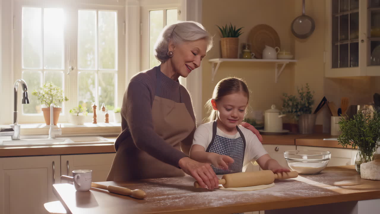 Nonna e nipote che cucinano insieme