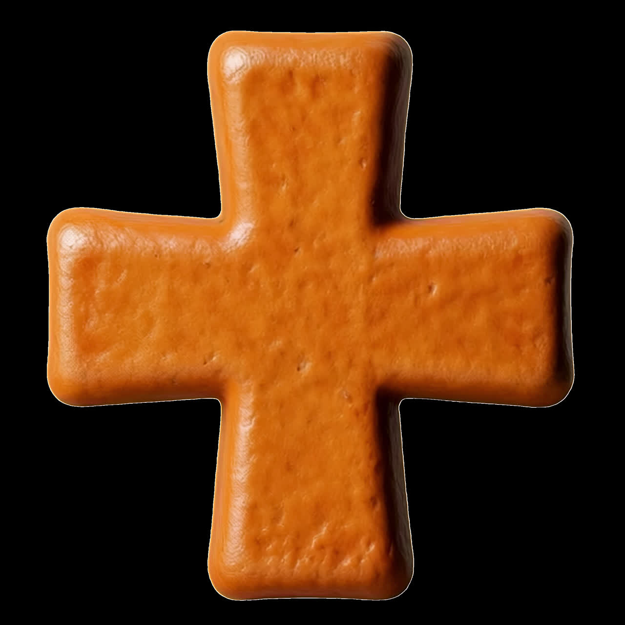 3D orange cross symbol animation isolated asset, transparent 4K video, alpha channel, ProRes 4444