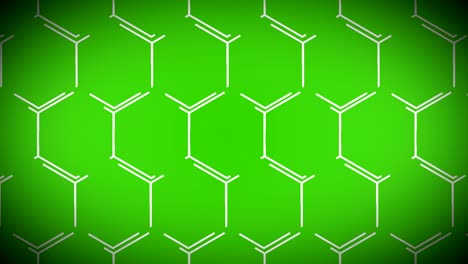 animated technological sci-fi hexagon background loop green