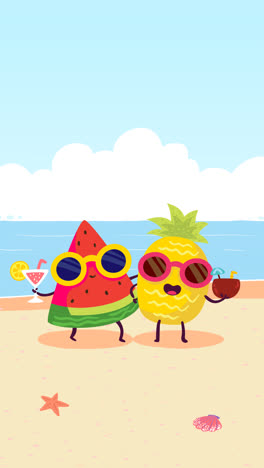 motion graphic of cartoon hello summer illustration