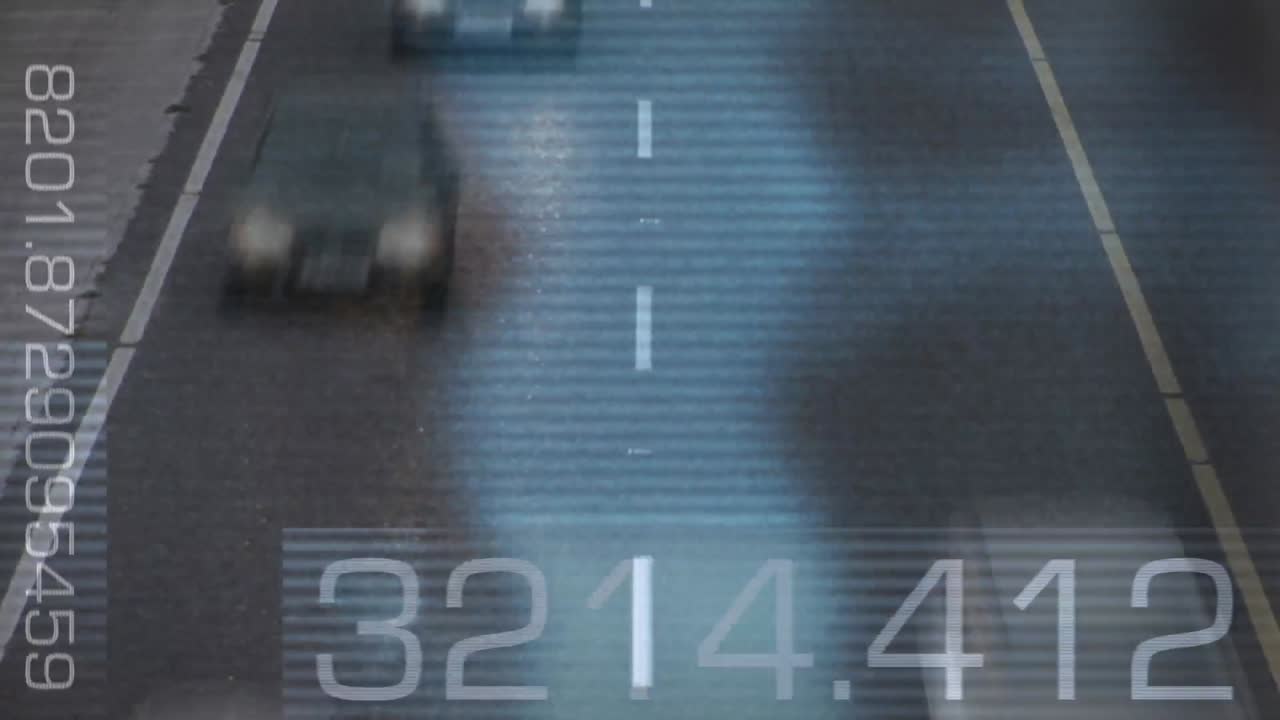 Time lapse of busy highway with surveillance camera