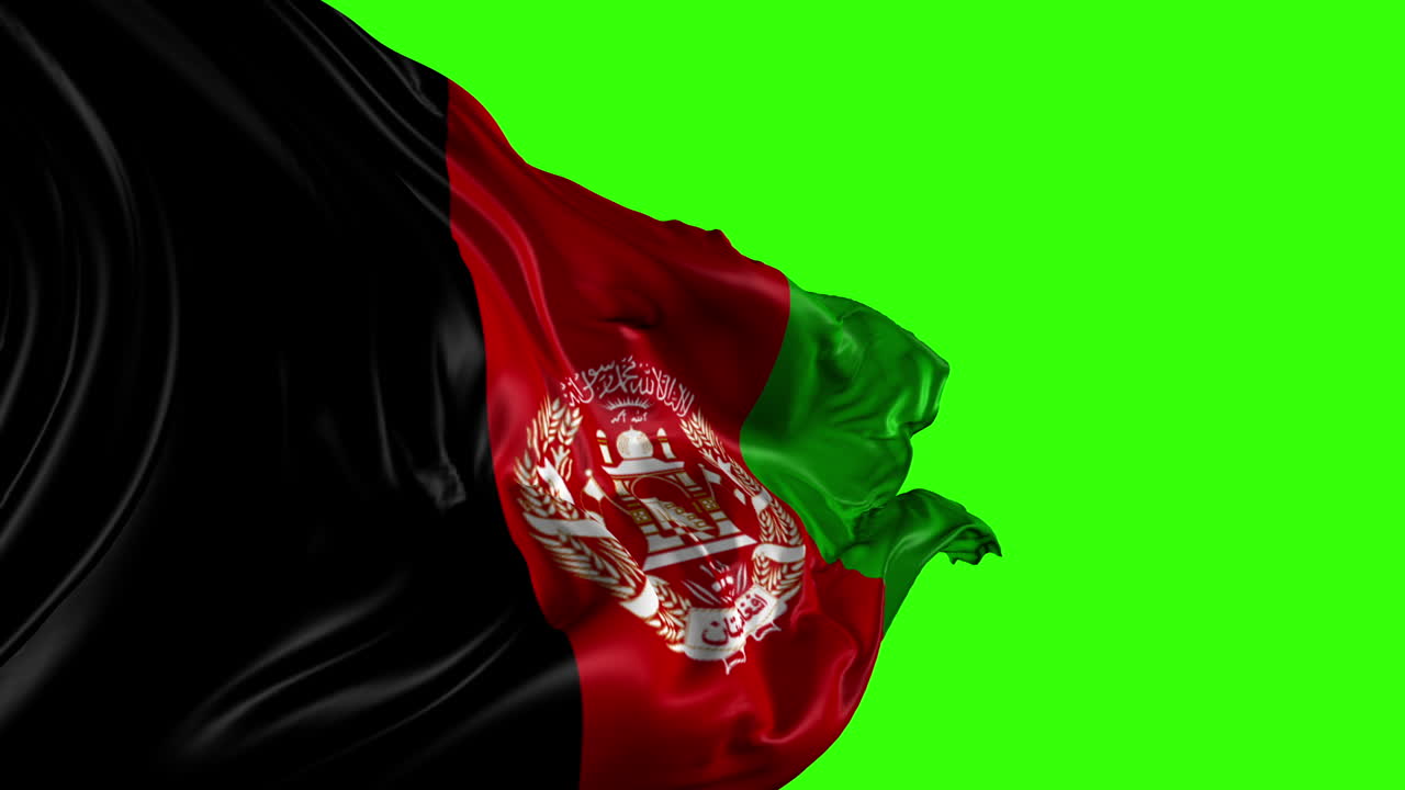 Afghanistan Flag on Green Screen