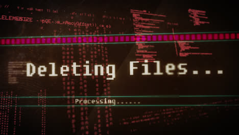 animación del procesamiento de datos sobre fondo rojo