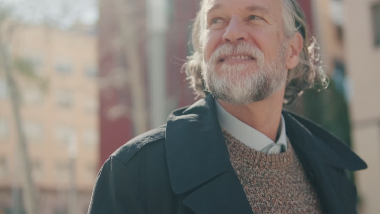 Happy Senior Man in the City