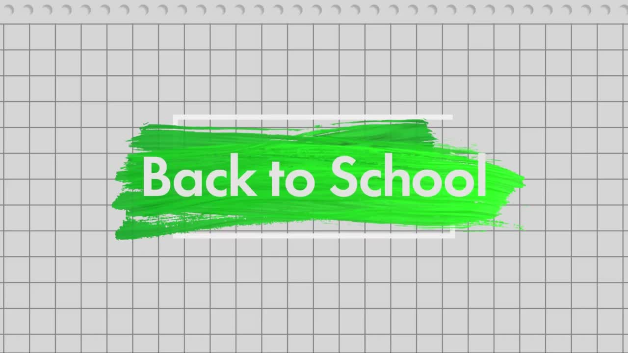 de vuelta a la escuela texto sobre pincelada contra papel cuadrado