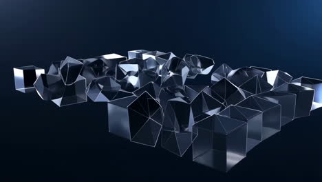 abstract geometric crystal shapes on dark background