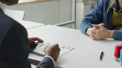 job interview in an office setting
