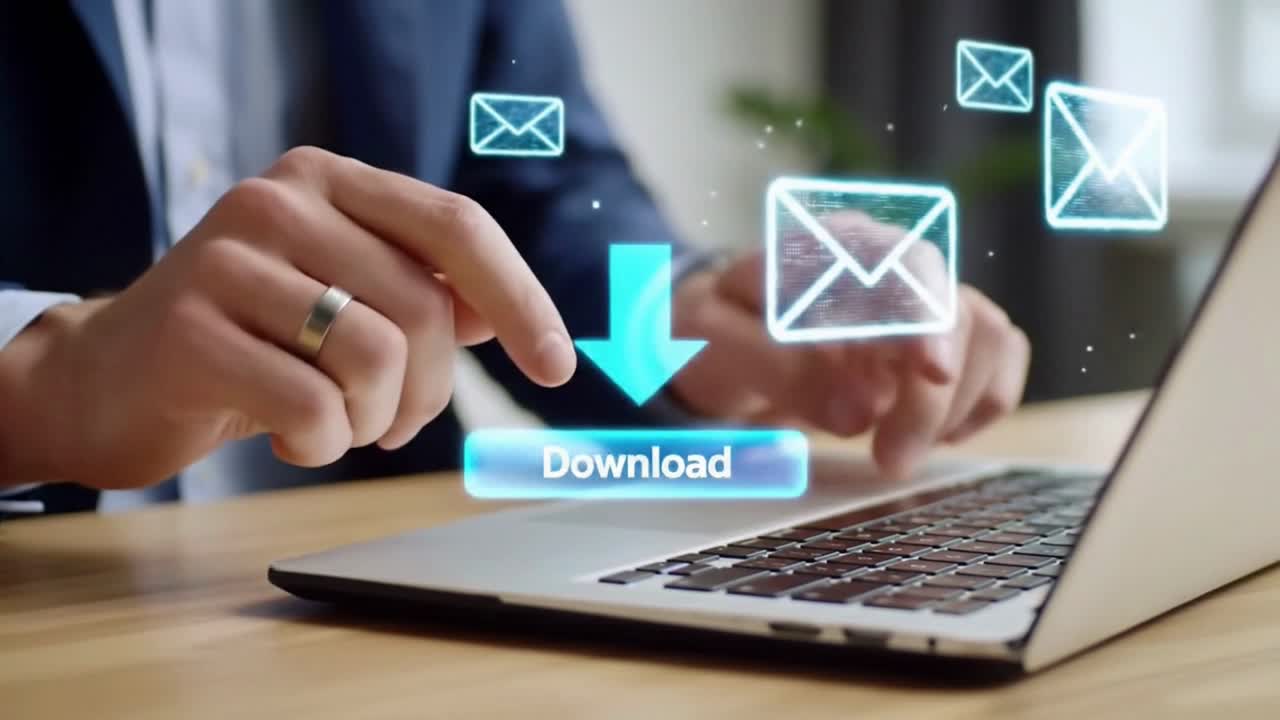 Close-Up of a Businessman's Hands Working on a Laptop Computer