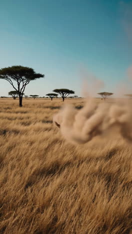 dust storm in the african savanna