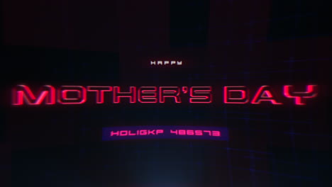 neon-lit greeting happy mothers day on black background