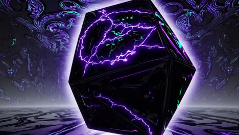 abstract glowing crystal in dark space