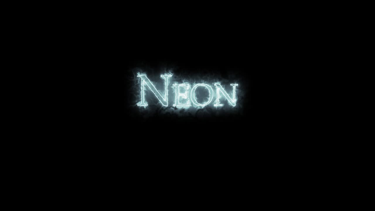 Neon, kemisk element, skrevet med ild. Loop