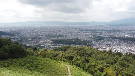 daimonji mountain top view of kyoto city in summer, travel trekking destination viewpoint