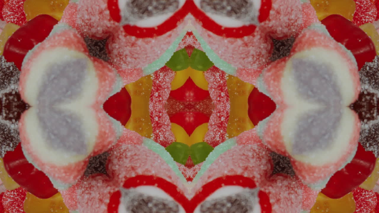 zoom en video de caleidoscopio de caramelos | jp