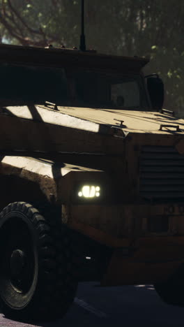 close up of a military vehicle