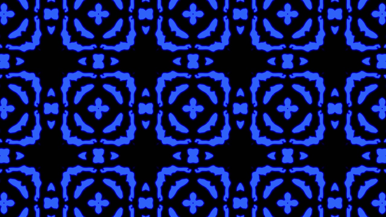Abstract blue geometric seamless pattern background. Abstract Stripes Kaleidoscope Loop. Fast Psychedelic Colorful Kaleidoscope VJ background. Disco Abstract Motion Background. Kaleidoscope effect