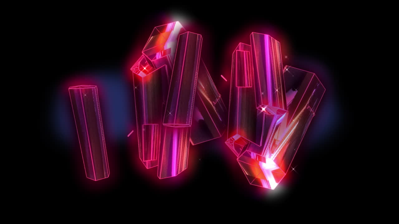 반 ⁇ 이는 금속 회전의 반 ⁇ 이는 3d 분홍색 블록의 애니메이션