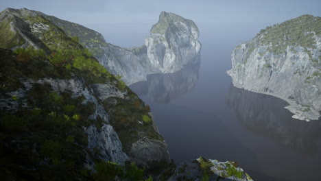 aerial birds eye drone view from the cliffs