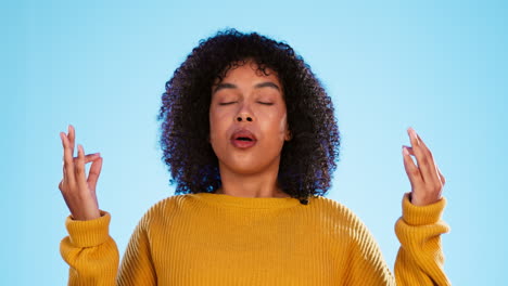 Breathing,-relax-and-yoga-in-studio-by-black-woman