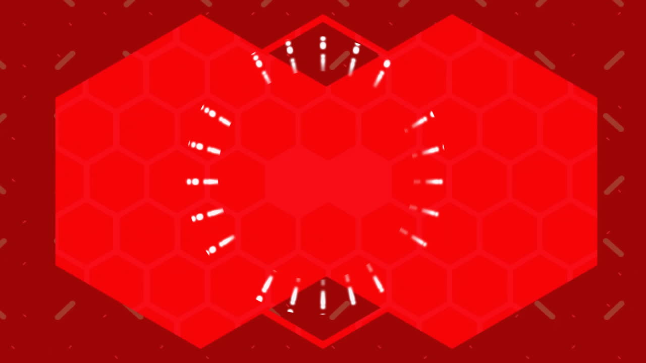 빨간 바탕에 색과 빨간색 모양의 애니메이션