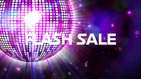 Animation-of-flash-sale-over-rotating-disco-ball