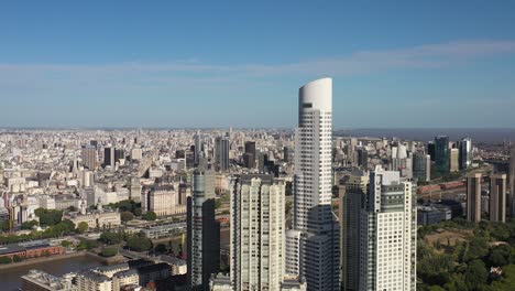 a panoramic view of buenos aires with its dense architecture and the rio de la plata in the distance