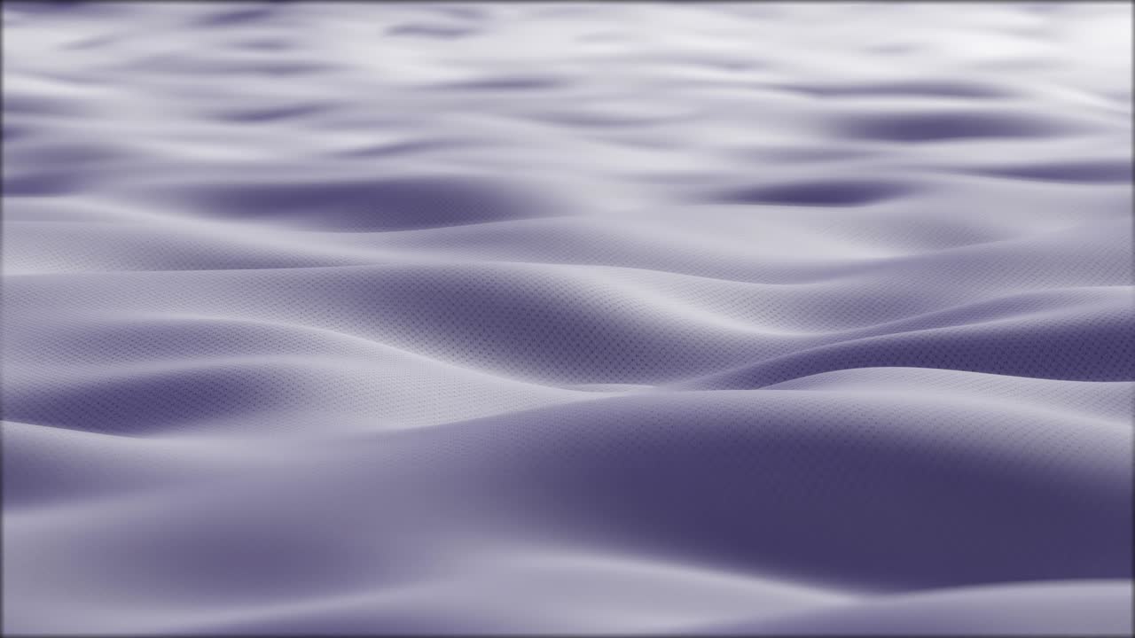 Close up. Slow motion. Looped 3d animation of dynamic cloth. Wavy silk cloth fluttering in the wind. Knitted texture fabric. Purple fabric stock footage. 4K Ultra HD video.