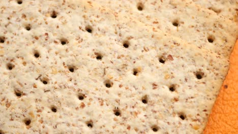 close-up of wheat crackers