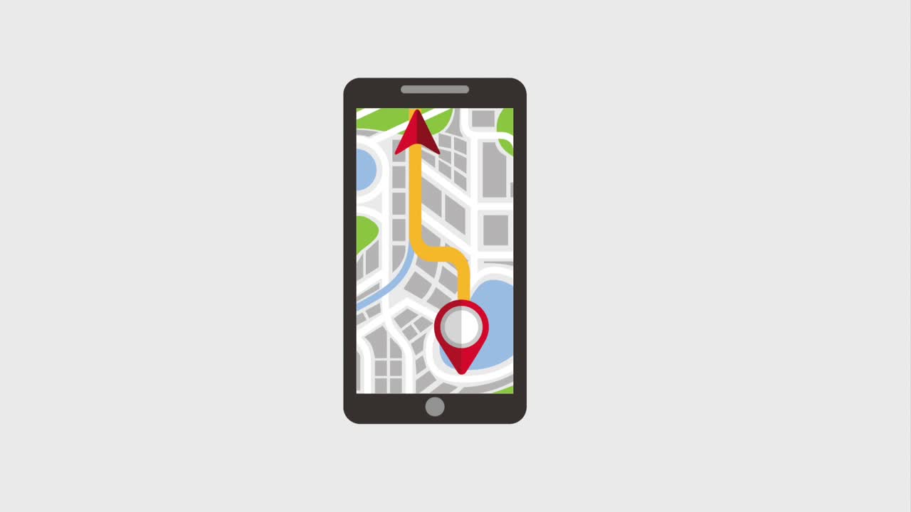 aplicación de mapa de puntero de navegación para teléfonos inteligentes