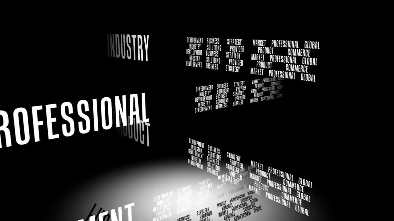 Montage of business buzz words