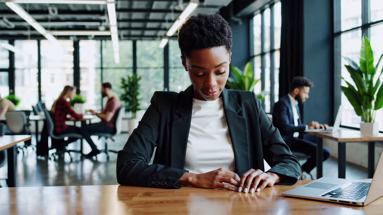 Woman working in a modern office
