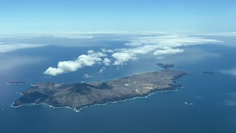 Aerial-view-of-Porto-Santo-Island,-Madeira,-Portugal