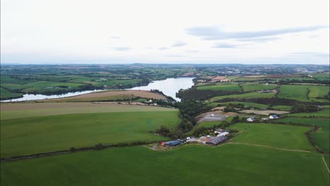 Beautiful-Countryside-of-County-Kerry-in-Ireland-during-Summer,-Aerial-with-Copy-Space