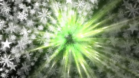 copos de nieve y luces