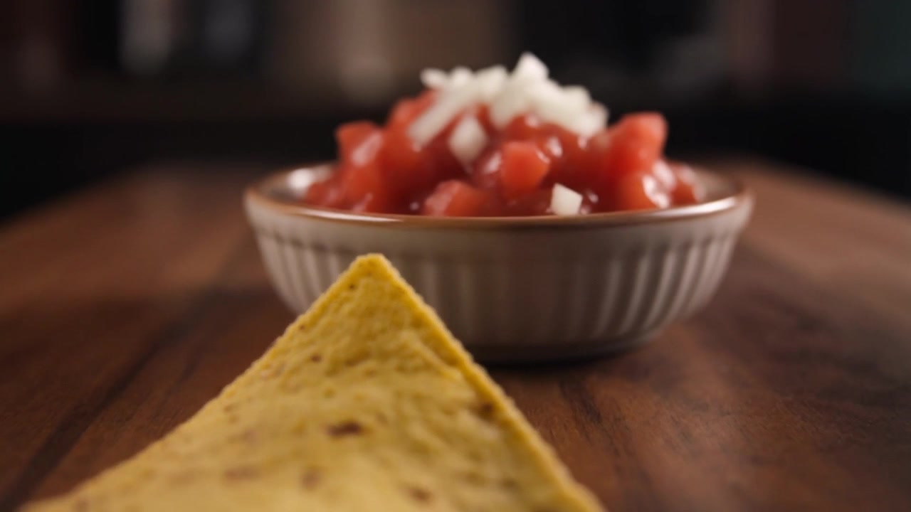 Nacho e ciotola di salsa Pico de Gallo fresca