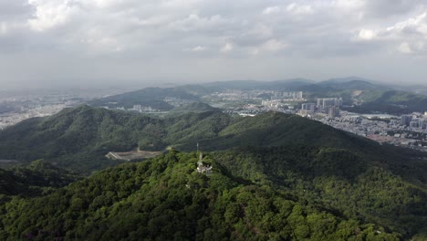 공중: 원거리 통신 전송 5g 탑, 광저우 중국 도시