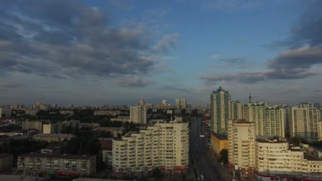 cityscape aerial view on a cloudy day