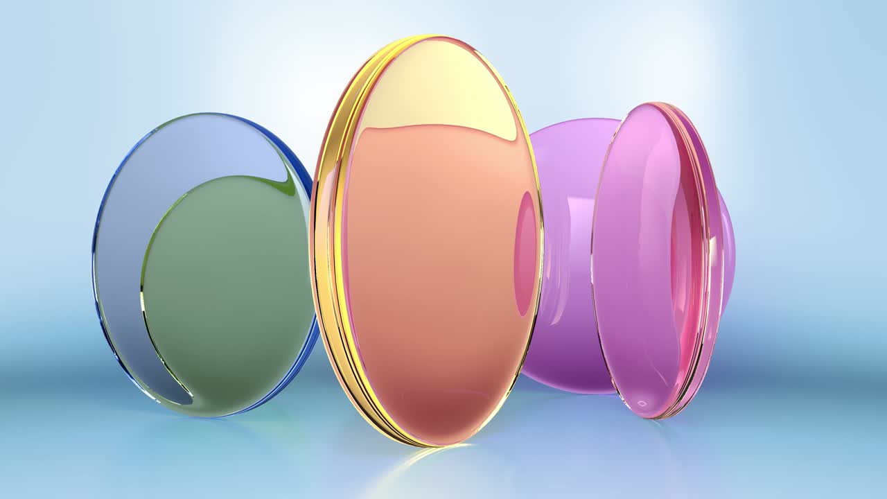 3d 색상 굴절 렌즈 애니메이션