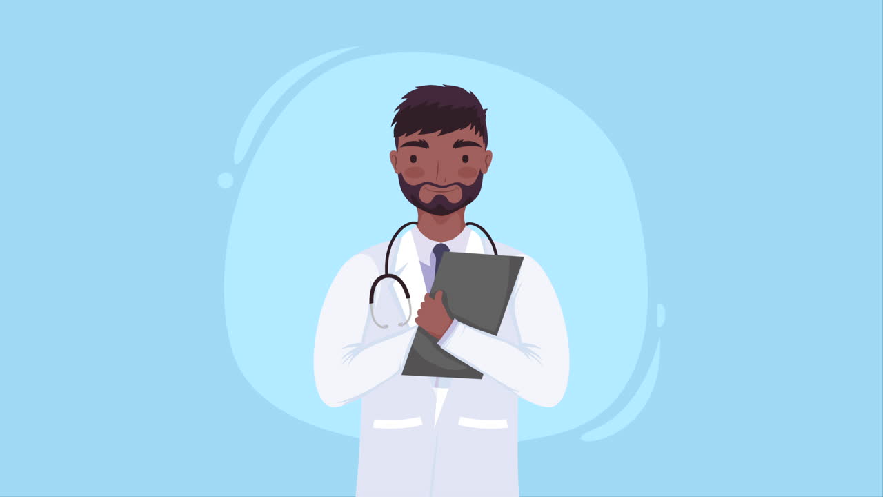 afro male doctor character animation