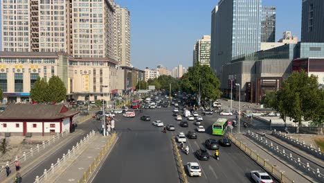 xian xi'an capital shaanxi province in china chinese city cars and traffic