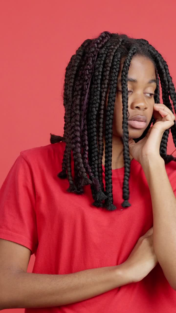 Portrait of a woman with braids