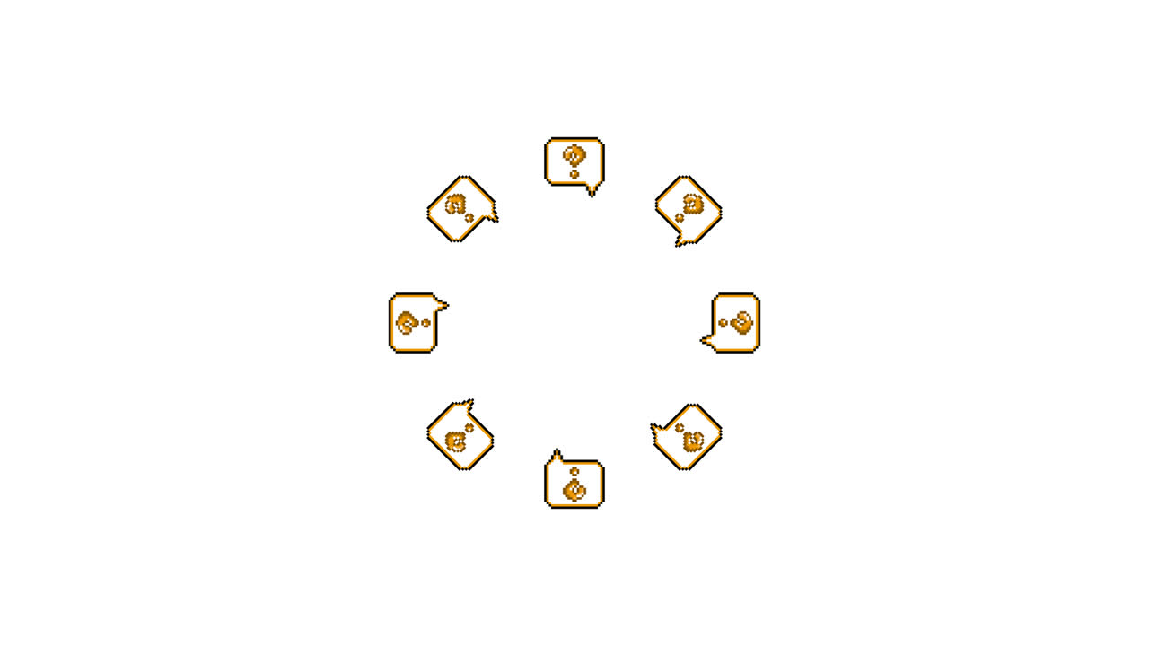Pixel Art Speech bubble Question mark Spinning Circle Animated Overlay Transparent 30fps (8)