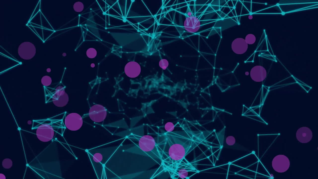 animación de puntos y formas sobre fondo negro