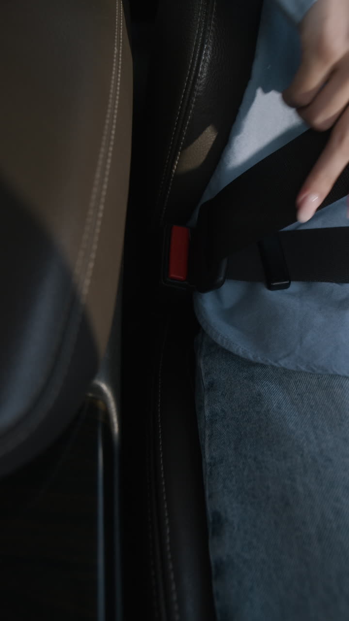 Fastening a seatbelt in a car