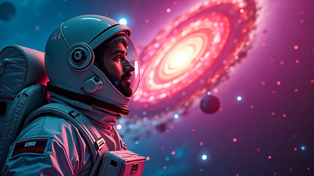 astronauta en el espacio profundo