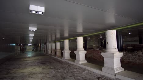 panoramic view of the roman archaeological site near the exit of the serdica metro station in sofia