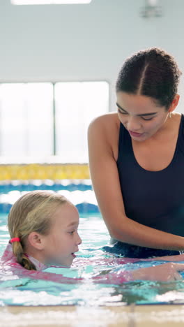 swimming lesson with instructor