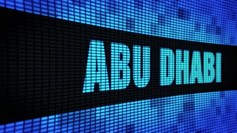 abu dhabi on a digital display