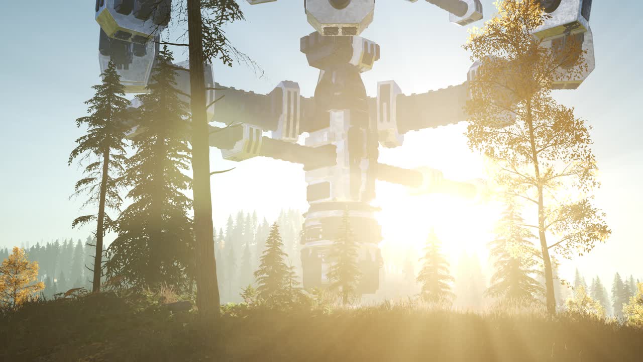 해가 지면 숲 위를 떠다니는 ufo