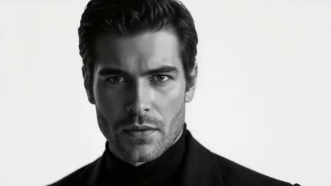 black and white portrait of a man